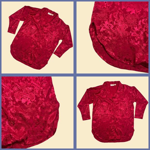 90s Victoria's Secret size PS button down shirt/mini nightgown, vintage pink top - Picture 2 of 6